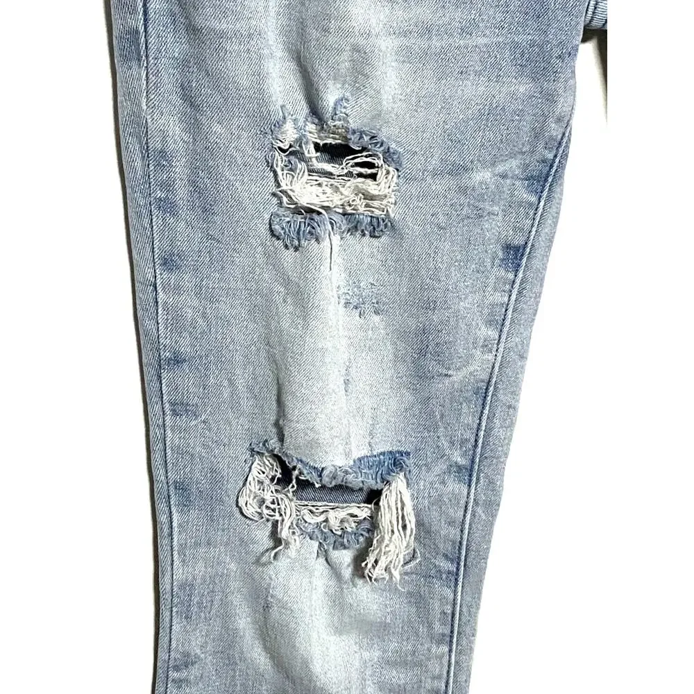 Pacsun Stacked Skinny Blue Jeans Mens 28x30 Distressed Ripped Grunge Skater Y2K - Picture 5 of 10